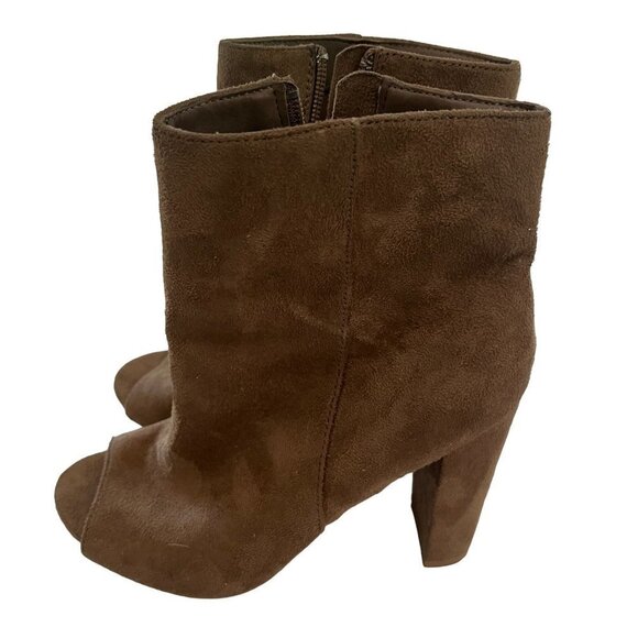 WILD Diva Open Suede Open Toe Ankle Boots Booties Size 6.5 - Picture 5 of 9